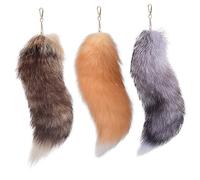 CNAFGBGG 3 PCS Therian Tail, Cola de teriana de 15.8 Pulgadas de Largo con Broche, Llavero de Cola de Suave y Esponjoso de Halloween, Colas de Colgantes para Mujeres Mochilas para Bolso