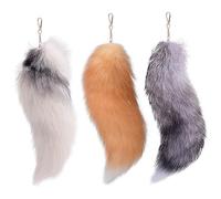 CNAFGBGG 3 PCS Therian Tail, Cola de theriana de 15.8 Pulgadas de Largo con Broche, Llavero de Suave y Esponjoso de Halloween, Colas Colgantes para Mujeres Mochila para Bolsos para Adultos, b.