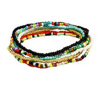 CNAFGBGG Anklet con cuentas 7pcs/set de 8.7 pulgadas multicolor boho tobilleras para mujeres estiradas de semillas de semillas de bricolaje de bricolaje de con cuentas para pliras para joyas de
