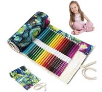 CNAFGBGG Estuche Enrollable para lápices, Estuche para lápices de Colores con 72 Ranuras, Organizador de Lona de Colores, Soporte para Ahorrar Espacio para Artistas Estudiantes Escolares..