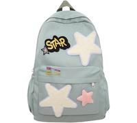 CNAFGBGG Mochila estrella de gran capacidad linda mochila escolar con estética de correa ajustable con cremallera preppy para adolescentes giras de estudiantes dones escolares.