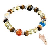 CNAFGBGG Pulsera de Cristal Buena Suerte Braceletas calmante de la ansiedad Alivio del estrés para Hombres Adolescentes, citrina.