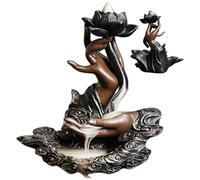 CNAFGBGG Quemador de Incienso de reflujo 7, 1x3x6, 4 Soporte de Incienso de Cascada de Loto Retro con Mano de Buda, Quemador de Resina Decorativo para casa de té, meditación.