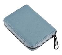 CNAFGBGG Soporte de Tarjetas de Cuero, Soporte para Tarjetas Resistente al Desgaste con 20 Ranuras de plástico y Bloqueo de RFID, Billetera de Cremallera Delgada y portátil para de crédito, estu