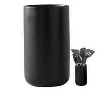 CNAFGBGG Soporte para utensilios de cocina de 6, 9 pulgadas, soporte estable para utensilios de cocina, organizador de almacenamiento de minimalista de cerámica negro mate para encimeras..