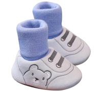 CNAFGBGG Zapatos de invierno para bebés de 0 a 6 meses, lindo oso de peluche, zapatos tipo calcetín para bebé, antideslizantes, unisex, cómodos y cálidos, de suela suave, 11 cm