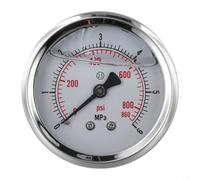 CNANRNANC 1 medidor de presión hidráulica relleno de líquido 0-100 bar/psi, escala dual Mpa/Psi, acero inoxidable de 60 mm para esfera hidráulica, neumática, refrigeración y suministro de agua (0-60