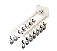 CNANRNANC 14-Clip Plegable Ventosa Ropa Secado Rack Acero Al Carbono Abs Para Calcetines Ropa Interior Sombreros En Baño Balcón Espacios Pequeños Gris Blanco (blanco)