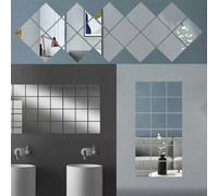 CNANRNANC 16 piezas de azulejos de espejo cuadrados - 15 cm de espejo de cristal para proyectos de bricolaje, pared, manualidades y decoración, adhesivos, mosaicos, decoración del hogar