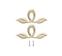 CNANRNANC 2 manijas de gabinete con forma de hoja retro creativas de aleación de zinc para muebles, tiradores de puerta de muebles, color dorado y bronce, pequeños pomos decorativos para cajones