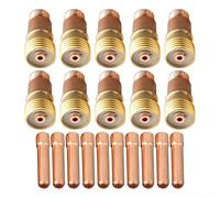 CNANRNANC 20 piezas Tig para lente de gas Stubby Kit de 3/32 pulgadas con pinzas para Wp 17 18 26 antorchas, 10N24S y 17Gl332 piezas para uso profesional de soldadura serie Db Sr