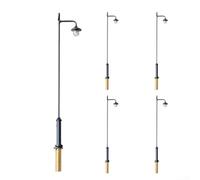 CNANRNANC 5 HO modelo ferrocarril antiguo calle luces LED Lamppost camino lámpara 9CM para tren diseño paisaje trenes lámparas de calle LED