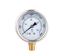 CNANRNANC 60Mm Radial Aceite Llenado Manómetro A Prueba De Golpes Carcasa De Acero Inoxidable Rosca 1/8 1/4 Pulgada Para Sistemas De Vacío Neumático Hidráulico(0254)