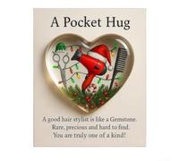 CNANRNANC Abrazo de bolsillo con tarjeta de regalo, con mini herramientas para el cabello hechas a mano, incluyendo tijeras, peine, secador de pelo, recuerdo para estilistas que expresan gratitud y