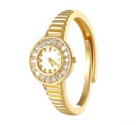 CNANRNANC Anillo Dorado de Cobre Único para estilo para reloj Anillo Dorado(gold 7515)
