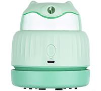 CNANRNANC Aspiradora portátil, sacapuntas de mano inalámbrico y colector de polvo con fuerte succión para escritorio, oficina, escuela, uso doméstico, recargable por USB (verde)