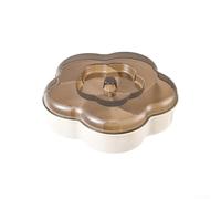 CNANRNANC Bandeja dividida para servir con tapa floral, bandeja dividida extraíble, recipientes de almacenamiento de alimentos, a prueba de polvo con 5 compartimentos para nueces, dulces, galletas