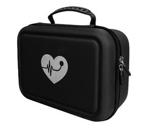 CNANRNANC Bolsa de almacenamiento portátil para monitor de presión arterial y medidor de glucosa, funda de EVA repelente al agua con asa para kit de primeros auxilios en el hogar, suministros de viaje