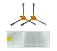 CNANRNANC Cepillo lateral y filtro para Rowenta-Explorer Serie 40, piezas de repuesto para aspiradora robótica Smart Force Essential, 2 cepillos laterales con 1 filtro