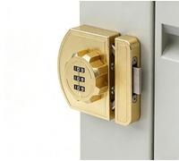 CNANRNANC Cerradura de combinación de aleación de zinc para cajones y puertas corredizas de gabinete, código ajustable de 3 dígitos, instalación sin taladro con tornillo o soporte adhesivo (dorado)