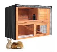 CNANRNANC Cubierta de conejera para exteriores con tela recubierta de poliuretano, ventilación y ventana de visualización enrollable, se adapta a conejeras dobles estándar para conejos y mascotas