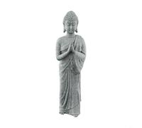 CNANRNANC Estatua de Buda de pie de piedra de resina, adorno de jardín para interiores y exteriores, decoración zen sin revestimiento, seguro para plantas de pecera, 1 pieza (A)