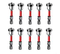 CNANRNANC Juego de 10 puntas de destornillador antideslizantes de 50 mm, brocas de aleación de acero PH2 con funda de tope extraíble para un control preciso de profundidad, paneles de yeso y madera