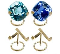 CNANRNANC Juego de cuatro soportes de metal para bolas de cristal diseñados para piedras preciosas, fósiles, rodajas de ágata y otros artículos coleccionables (amor - dorado)