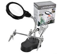 CNANRNANC Lupa iluminada LED con tamaño de lente 3.5X de 60 mm y manguera giratoria de metal de 360 grados para tareas orientadas al detalle