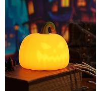 CNANRNANC Luz nocturna de calabaza recargable por USB con silicona suave y activación de grifo, proporciona una cómoda iluminación de protección ocular para zonas de sueño y juego (luz cálida)