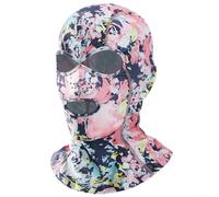 CNANRNANC Máscara de buceo de natación con capucha UPF 50+ de poliéster y elastano con agujeros ampliados para los ojos para surf, esnórquel, playa, hombres y mujeres, negro, azul, rosa (negro y rosa)