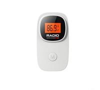 CNANRNANC Mini radio FM portátil con retroiluminación LCD, conector de auriculares de 3 5 mm, material ABS resistente y antena integrada para recepción clara de estación FM (blanco)