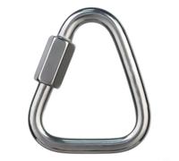 CNANRNANC Mosquetón triangular de acero inoxidable, gancho rápido, bloqueo de conexión de seguridad para escalada, espeleología, trabajo de rescate, hardware resistente, 3 paquetes (6 mm)