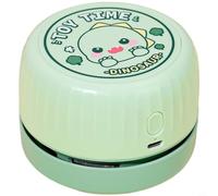 CNANRNANC Para mini aspiradora recargable USB, para borrador de polvo de escritorio inalámbrico con potente succión para migas de teclado, restos de papel y limpieza de escritorio de oficina (verde)