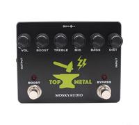 CNANRNANC Pedal de efectos de guitarra de metal con impulso superior versátil para modelar el tono potente distorsión fuerte respuesta de graves para géneros de heavy metal