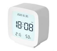 CNANRNANC Reloj despertador digital de viaje, reloj despertador LCD portátil para niños y estudiantes, muestra la hora, la temperatura y la humedad, cuenta con toque o control de voz retroiluminación