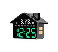 CNANRNANC Reloj despertador LED con pantalla multifuncional, brillo ajustable, temporizador de cuenta regresiva, lecturas de temperatura, diseño en forma de casa, material ABS, blanco, perfecto para