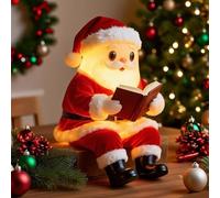 CNANRNANC Santa Claus Reading Nightlight Warm LED Resin Christmas Lamp for Festive Home Decor and Cozy Bedside Ambience Multicolor 21x15cm
