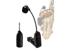 CNANRNANC Sistema de micrófono inalámbrico Uhf profesional para instrumentos con manguera ajustable de 360° y clip antideslizante de metal, compatible con saxofón, trompeta, trombón, para vivir