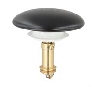 CNANRNANC Tapón de drenaje desplegable para fregadero de 66 mm, cubierta de latón con sello de goma, junta a prueba de fugas para bañeras, baño, lavabos, fregaderos de cocina, color blanco y negro