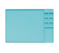 CNANRNANC TE-730 - Alfombrilla de soldadura de silicona grande, 500 x 350 mm, para técnicos electrónicos, ofrece un rendimiento constante, múltiples ciclos de reparación y calor (verde azulado)