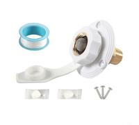 CNANRNANC Válvula de entrada de llenado de agua RV de latón 1/2 Npt macho a 3/4 Ght hembra con válvula de retención unidireccional para cámper, remolque, conexión de agua de la ciudad (blanco)