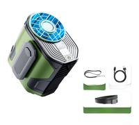 CNANRNANC Ventilador portátil con clip de cintura de 4000 mAh, carga USB, ventilador de cinturón portátil con luz nocturna para operaciones de gran altitud, taller, lugar de trabajo, silencioso por