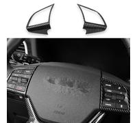 Cnaurda Cubierta de botón de control de ajuste de volante estilo fibra de carbono compatible con accesorios automotrices Hyundai Genesis G80