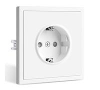 CNBINGO Enchufe empotrable blanco individual 1 compartimento Schuko enchufe de pared mate