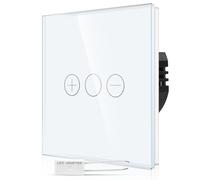 CNBINGO Interruptor regulador táctil empotrado en color blanco - Interruptor de luz con LED de estado y panel de cristal - 1 interruptor de pared para controlar una sola lámpara