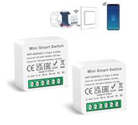 CNBINGO Smart Lichtschalter Modul, passt hinter Traditionelle Wandschalter WLAN Mini DIY Relais Modul, Kompatibel mit Alexa und Google Assistant, 2 Wege, Neutralleiter erforderlich
