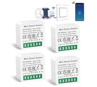 CNBINGO Smart Lichtschalter Modul, passt hinter Traditionelle Wandschalter WLAN Mini DIY Relais Modul, Kompatibel mit Alexa und Google Assistant, 2 Wege, Neutralleiter erforderlich