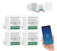 CNBINGO Smart Lichtschalter Module 1 Weg/2 Wege, Mini DIY WLAN Schalter passt hinter Wandschalter Smart Switch Kompatibel mit Alexa Echo, Google Home, Smart Life, Neutralleiter erforderlich