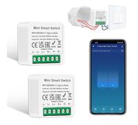 CNBINGO Smart Lichtschalter Module 2 fach 1 Weg Mini DIY WLAN Schalter passt hinter Wandschalter Smart Switch Kompatibel mit Alexa Echo, Google Home, Smart Life, Neutralleiter erforderlich